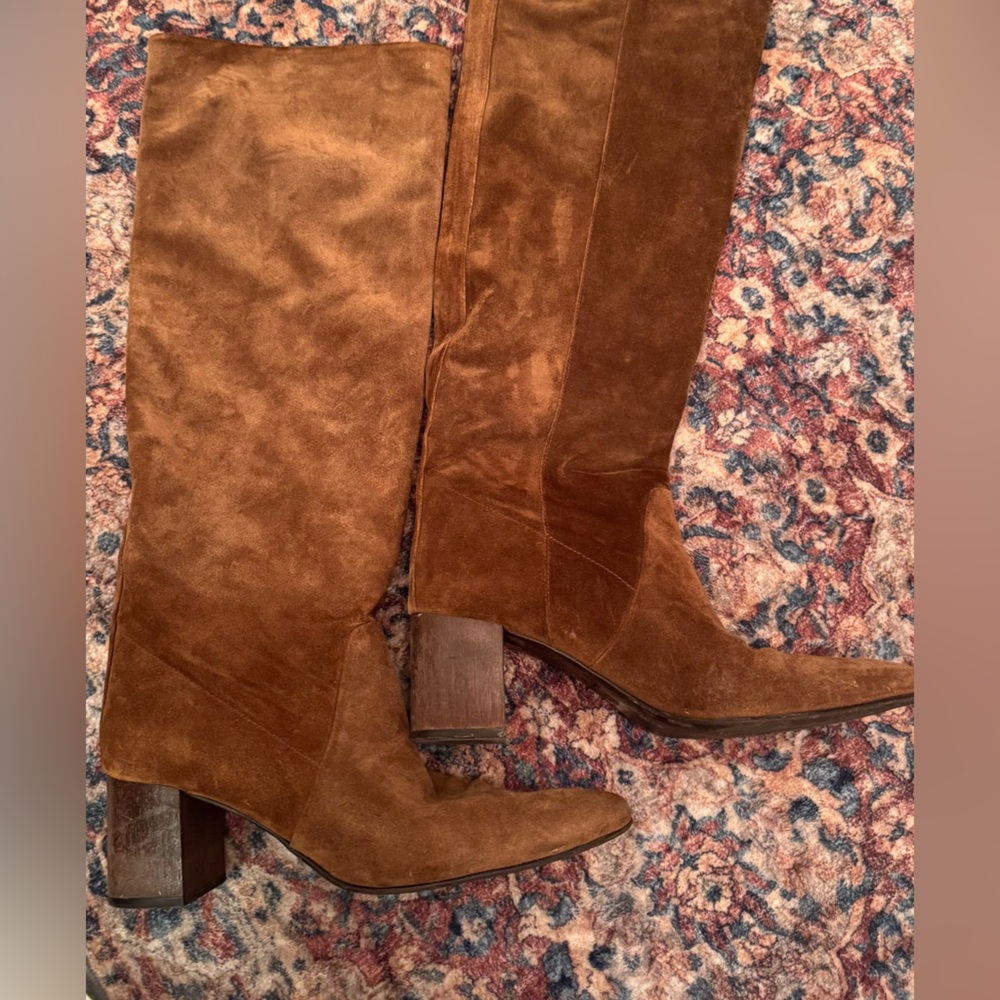 Massimo Dutti real  Suede Heeled Boots
